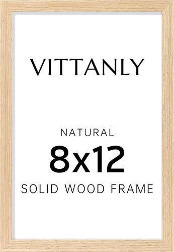 Vista 196 de Vittanly - Marco de fotos de 4 x 6 pulgadas de madera maciza con plexiglás, incluye paspartú de 3,5 x 5, para colgar en la pared o poner sobre una