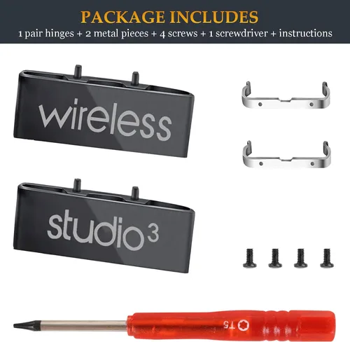 Vista 6 de Studio 3 Bisagra de repuesto igual que el kit de reparación de piezas de repuesto OEM A1914, accesorios duraderos compatibles con auriculares