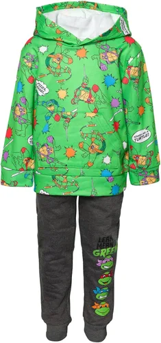Vista 3 de Teenage Mutant Ninja Turtles Conjunto de sudadera con capucha y pantalones de forro polar, tallas para niños pequeños y grandes (2T - 18-20)