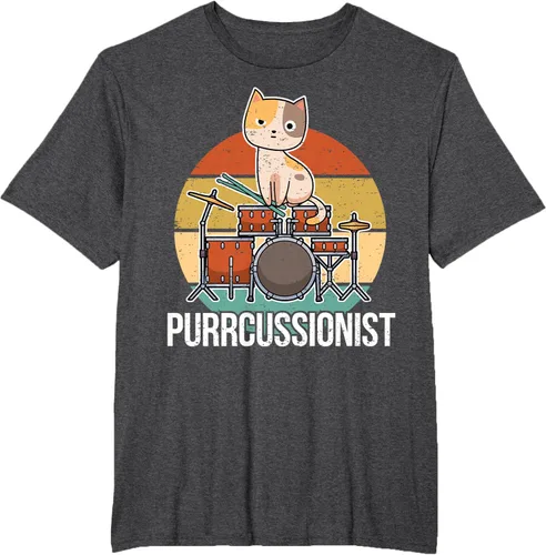 Vista 23 de Funny Percussion Drummer Drumming Drums Saying I Kitten Cat Camiseta, Negro, S
