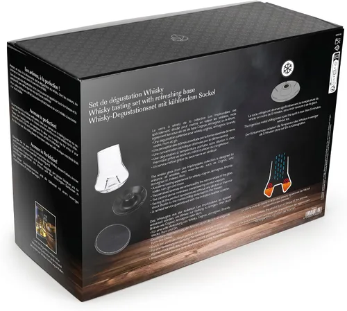 Vista 4 de PEUGEOT - Whisky Tasting Set - 2 Sets (Whisky Glass + Refreshing Base + Coaster) + Booklet - Sublime Les Saveurs - Whisky, Armagnac, Cognac Gift Set
