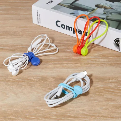 Vista 8 de Bridas magnéticas para cables, 10 unidades, reutilizables, para auriculares, administrador de cables USB, correas para marcapáginas, clips