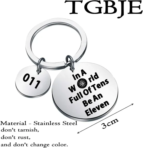 Vista 2 de TGBJE Llavero con texto en inglés "Friends Don't Lie", regalo con número 11