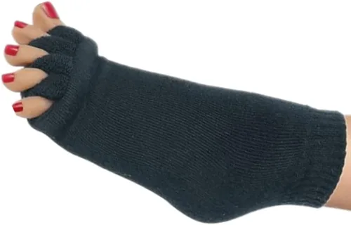 Vista 2 de Homrap Calcetines separadores de dedos para mujer, calcetines de alineación de pies sin dedos para yoga, gimnasio, masaje, alivio del dolor, mejora