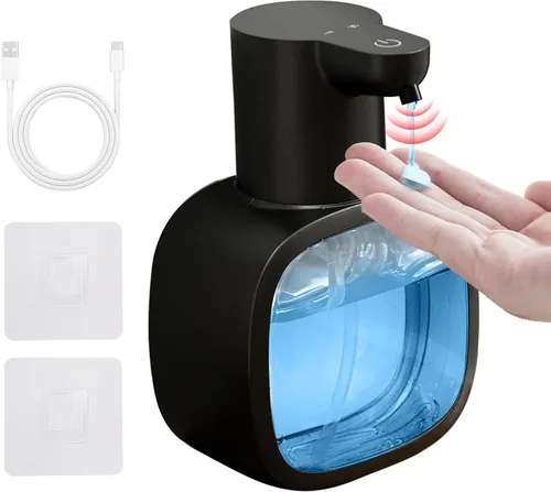 Vista 11 de Dispensador automático de jabón espumoso, 17oz/500ml recargable sin contacto con 4 niveles ajustables e IPX5 resistente al agua - pantalla de nivel