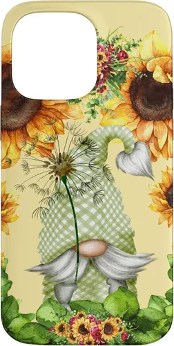 Vista 21 de Floral Sunflower Motif for Dandelion Lovers and Summer Gnome Case for iPhone 17