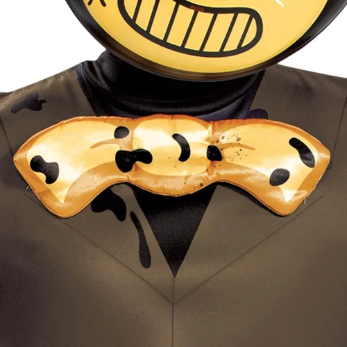 Vista 4 de Disfraz de Bendy para niños, disfraz oficial de Bendy y el renacimiento oscuro con máscara