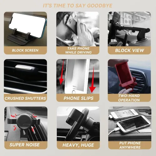Vista 2 de Soporte magnético para teléfono de automóvil compatible con Volvo XC40 2019-2024, práctico soporte magnético de 360° para montaje en tablero