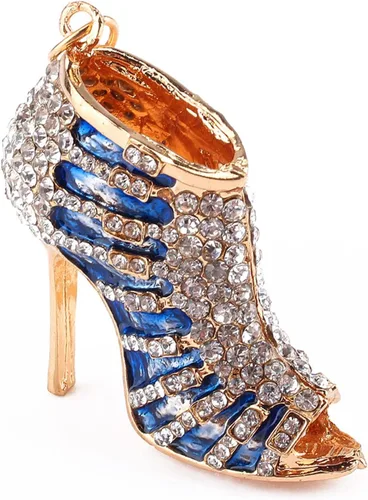 Vista 4 de Yosoo Llavero de tacón alto con diamantes de imitación para decoración de zapatos, llavero esmaltado multicolor, llavero de coche, regalo