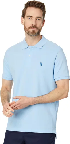 Vista 54 de Polo de piqué de algodón sólido para hombre con pequeño Pony Gris jaspeado