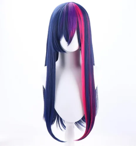 Vista 15 de COSPLAZA Cosplay peluca larga recta plana explosión sintética anime pelo negro