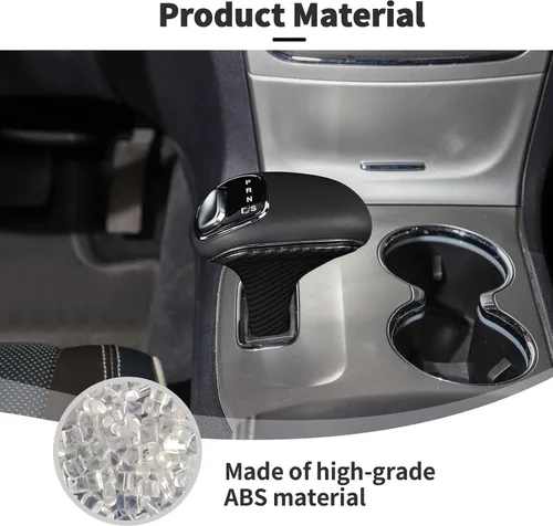 Vista 7 de JWWY Cubiertas para perillas de cambio Compatible con accesorios para Jeep Grand Cherokee 2014-2015 2 piezas Fibra de carbono