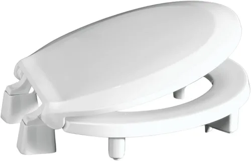 Vista 8 de Centoco Asiento de inodoro elevado de 2 pulgadas para personas mayores, alargado, parte delantera cerrada con cubierta, plástico, fabricado en EE.