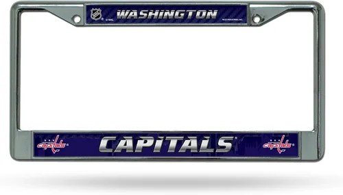 Vista 29 de Rico Industries NHL Fan Shop Marco de matrícula cromado estándar