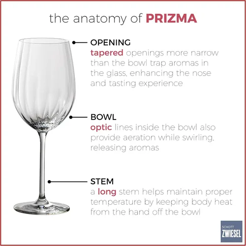 Vista 3 de Zwiesel Glas Tritan Prizma Collection Riesling Copa de vino blanco, 10 onzas, juego de 6