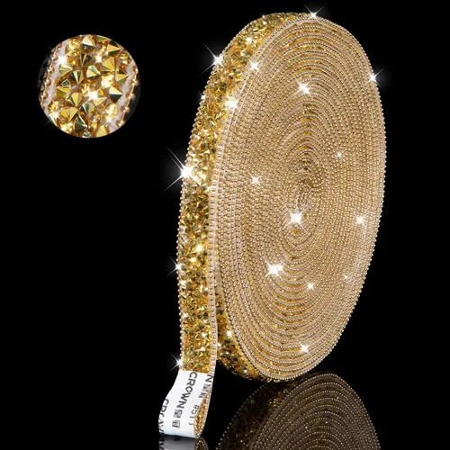 Vista 10 de Calcomanías de diamantes de imitación brillantes de 3 yardas, diamantes de imitación para manualidades, calcomanías de diamantes de imitación