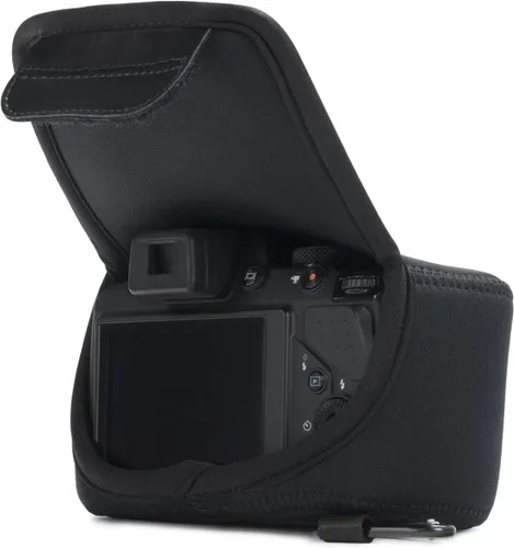 Vista 9 de MegaGear Nikon Coolpix L840 - Funda de neopreno para cámara, con mosquetón, color negro