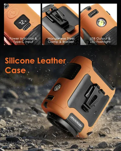 Vista 5 de FANSEXPERT Ventilador de cintura portátil con clip, ventilador de cinturón personal portátil de 10000 mAh, batería recargable debajo de la camisa, 5