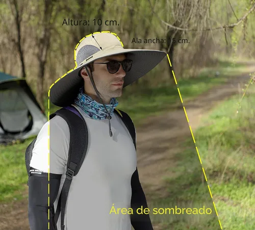 Vista 2 de Leotruny Sombreros de ala ancha para hombre UPF50+ sombrero impermeable transpirable para pesca, senderismo, camping