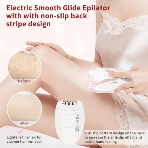 Vista 5 de Depiladora facial para mujeres, depiladora para mujer, depiladora para cara, depiladoras con luz LED, dispositivo de depilación de dos velocidades