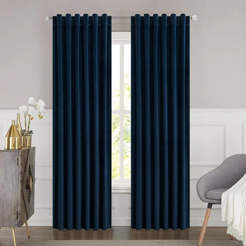 Vista 10 de WEST LAKE Cortinas opacas de invierno de terciopelo gris para oscurecer la habitación, cortinas de lujo súper suaves para dormitorio, bolsillo