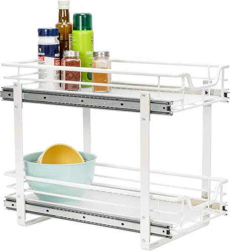 Vista 18 de Household Essentials Organizador extraíble de dos niveles de acero negro mate