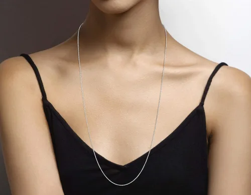 Vista 3 de Miabella Solid 925 Sterling Silver Italian 1mm Box Chain Necklace for Women, Made in Italy