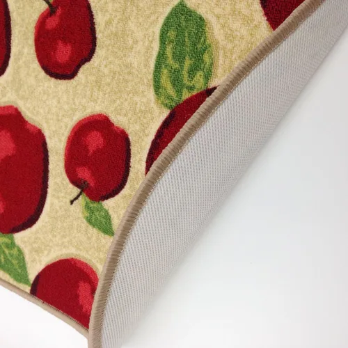 Vista 5 de Juego de 2 alfombras y tapetes de cocina lavables a máquina, diseño de manzana roja, antideslizante, absorbente, alfombra de cocina