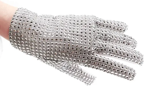 Vista 4 de Guantes de lentejuelas con diamantes de imitación para adultos, guantes de disfraz brillantes para fiestas, espectáculos, Halloween, Navidad