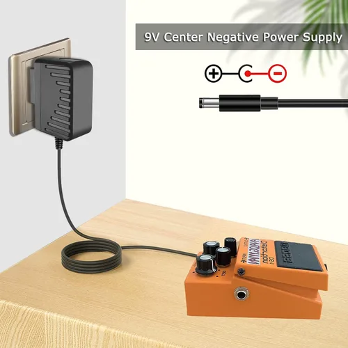 Vista 5 de Fuente de alimentación para pedal de guitarra Gonine, cable de alimentación de 9 V CC, punta central negativa. DC 9V Power Cord Compatible with DC
