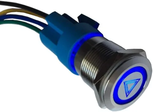 Vista 2 de ESUPPORT Interruptor de palanca de metal de advertencia de peligro de La luz azul del LED cambia el cable del enchufe del zócalo del vehículo 62.3