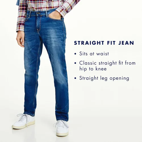 Vista 4 de Tommy Hilfiger Men's Straight Fit Stretch Jeans