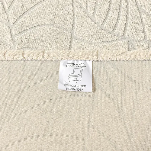 Vista 9 de OKYUK Wingback - Funda para silla, 2 piezas, tela jacquard de elastano, elástica, con respaldo de ala, funda para silla, muebles, sofá con parte
