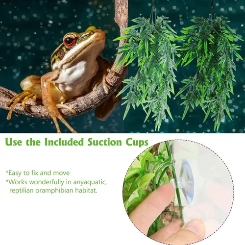 Vista 4 de Hamiledyi Plantas colgantes de terrario para reptiles, 3 piezas