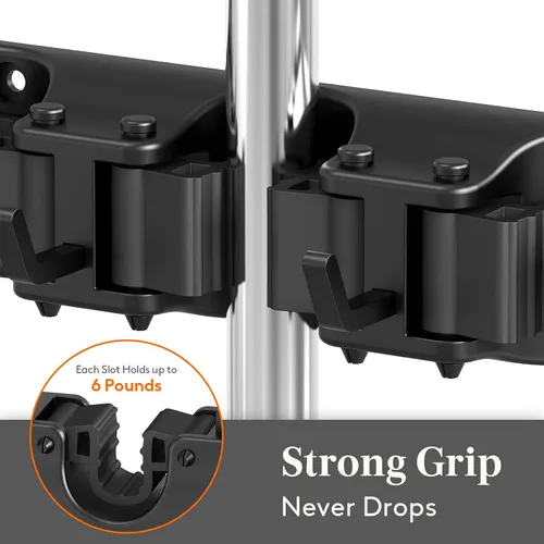 Vista 2 de Lifewit Soporte de pared para fregona y escoba, colgador de escoba antideslizante para organización de cocina, organizador de suministros