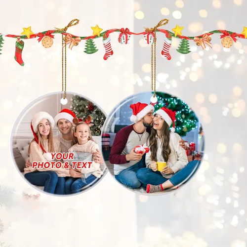 Vista 20 de Adornos de foto de perro personalizados, adornos personalizados con nombre y foto de cachorro de mascota para el árbol de Navidad, regalos