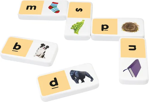 Vista 6 de Junior Learning Beginning Sound Dominoes Juegos de acción educativos, Multi (JL492) durante 48 meses a 96 meses