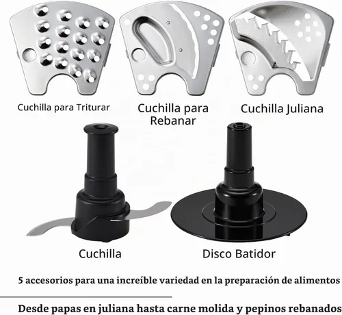 Vista 3 de Panasonic Procesador de alimentos, picadoras eléctricas de verduras para preparación rápida de alimentos, 5 accesorios para triturar, batir, picar