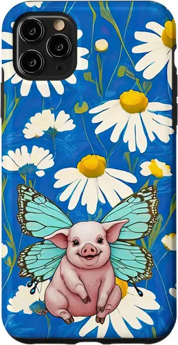Vista 13 de Adorable Pig Piglet with Butterfly Wings Daisy Flower Sweet Case for iPhone 17