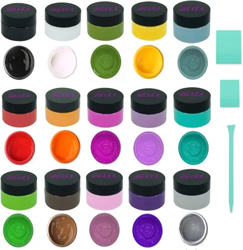 Vista 11 de DGAGA Pasta de tiza de 1.76 onzas x 15 colores para plantillas, pasta de serigrafía para manualidades, kit de pintura para manualidades, suministros