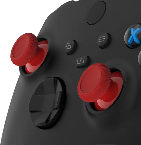 Vista 3 de eXtremeRate Carmine Red - Palillos de repuesto para Xbox Series XS, para Xbox One Standard Controller analógico, joystick personalizado para Xbox