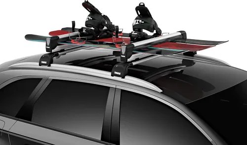 Vista 2 de Thule SnowPack Extender - Portaesquíes y snowboard (capacidad para 6 pares/4 tablas), plateado