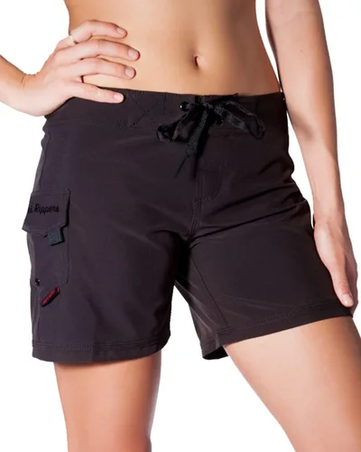 Vista 19 de Maui Rippers - Pantalones cortos de natación para mujer, elástico en 4 direcciones, 5 pulgadas Tapa Negra