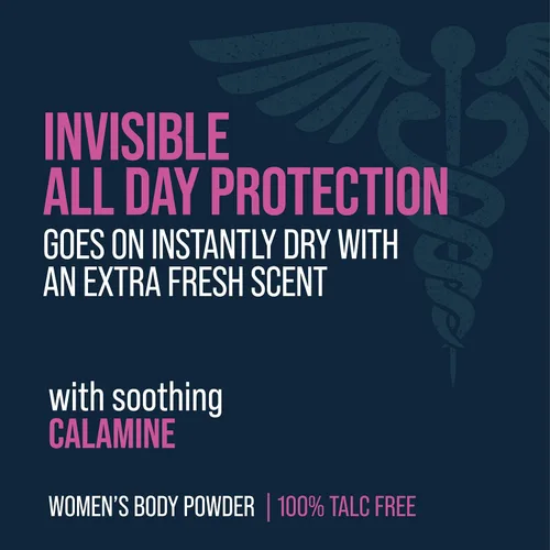Vista 3 de Certain Dri Polvo corporal para mujer, sin talco, control de sudor de triple acción, olor y humedad, fórmula de calamina antirozaduras, recomendada