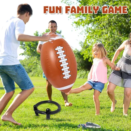 Vista 5 de Deekin Juego de fútbol inflable gigante de 40 pulgadas con juego de camiseta, juguete de fútbol inflable para el día del juego, juegos al aire