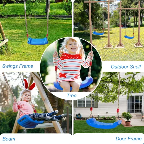 Vista 3 de IFOYO Asiento de columpio de árbol, accesorios para niños, patio de juegos al aire libre e interior, azul