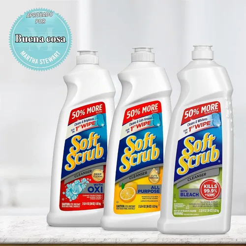 Vista 6 de Soft Scrub Limpiador Multiusos para Cocina y Baño con Oxi, 36 onzas (paquete de 6)