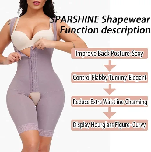 Vista 2 de SPARSHINE Fajas Colombianas con control de abdomen para mujer faja moldeadora de cuerpo con busto abierto para mujer entrenamiento de cintura