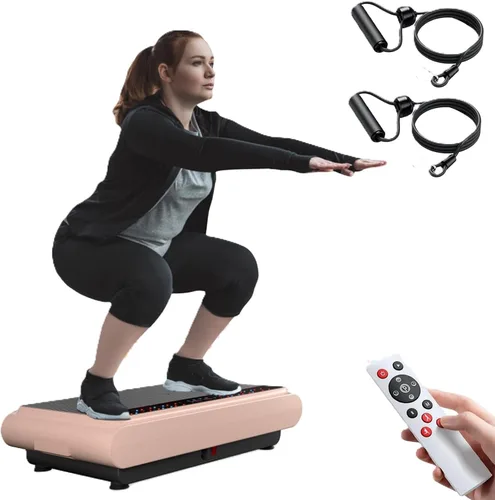 Vista 15 de Natini Vibration Plate Exercise Machine, 990 Speed Levels Whole Body Vibrating Plate for Lymphatic Drainage, Home Workout Equipment with Resistance