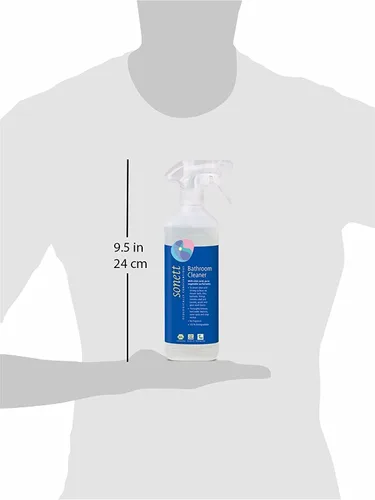Vista 2 de Sonett Spray limpiador orgánico para baño y ducha, elimina los depósitos de cal en lugares difíciles de alcanzar y limpia los accesorios, acero